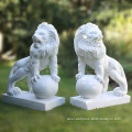 Hand carved stone outdoor animal white marble lion statues for sale